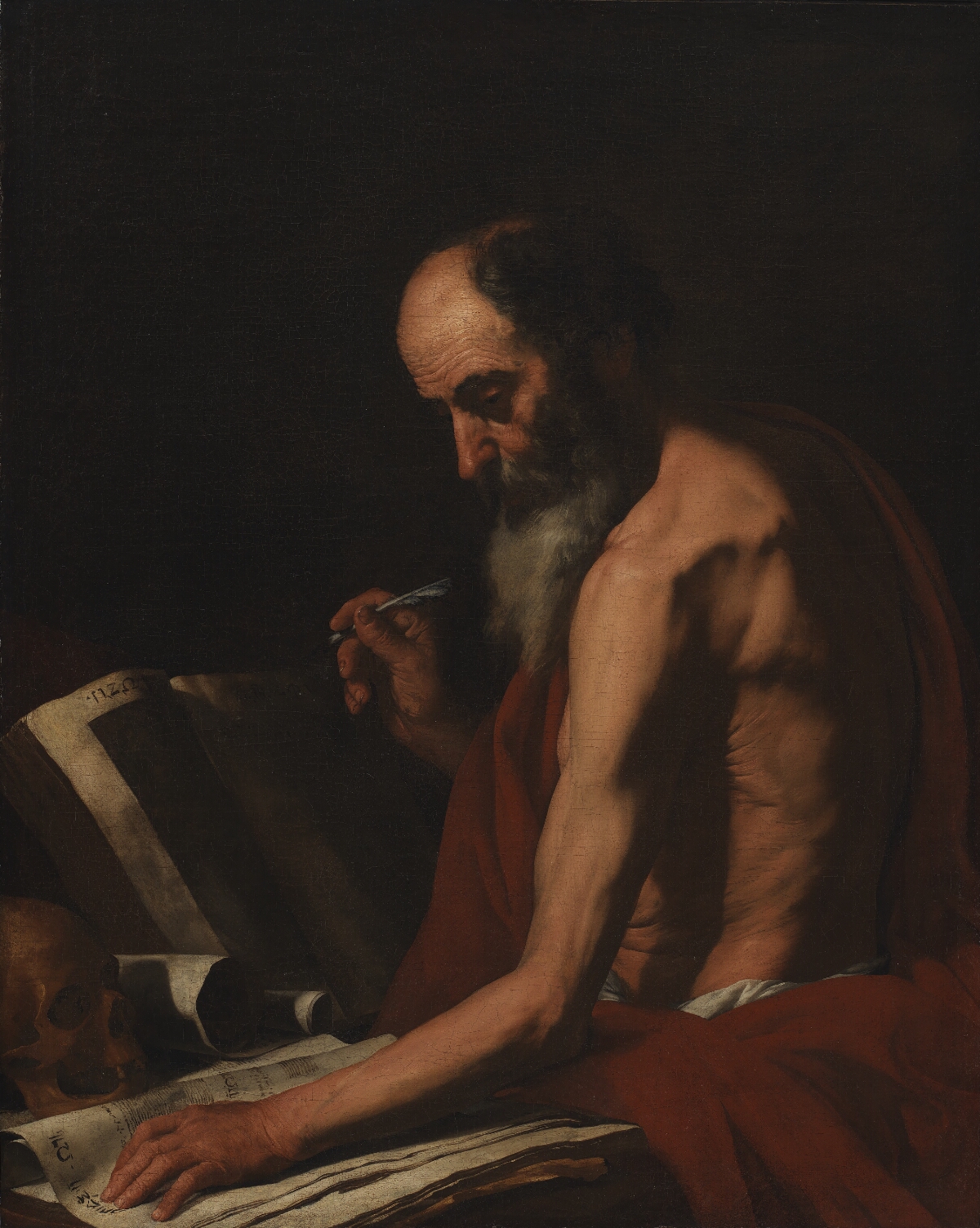 Den hellige Hieronymus, 1600 – 1699, Giuseppe Ribera, Tizian | SMK Open
