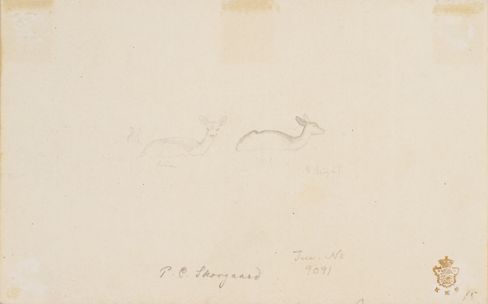 P.C. Skovgaard, Rids af to liggende dådyr.