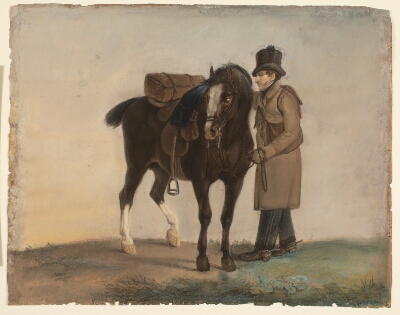 Saddled Horse with Horseman