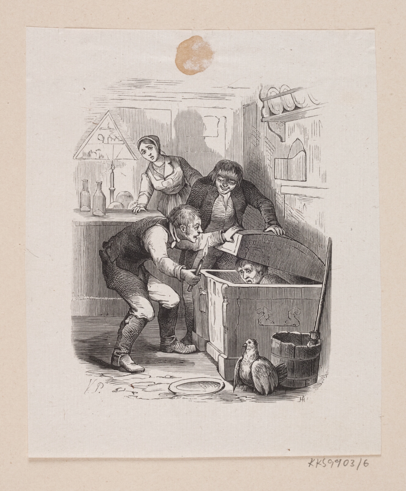 H.P. Hansen, Illustration til "Lille Claus og store Claus" i H.C. Andersen, "Eventyr og Historier", Bind 1