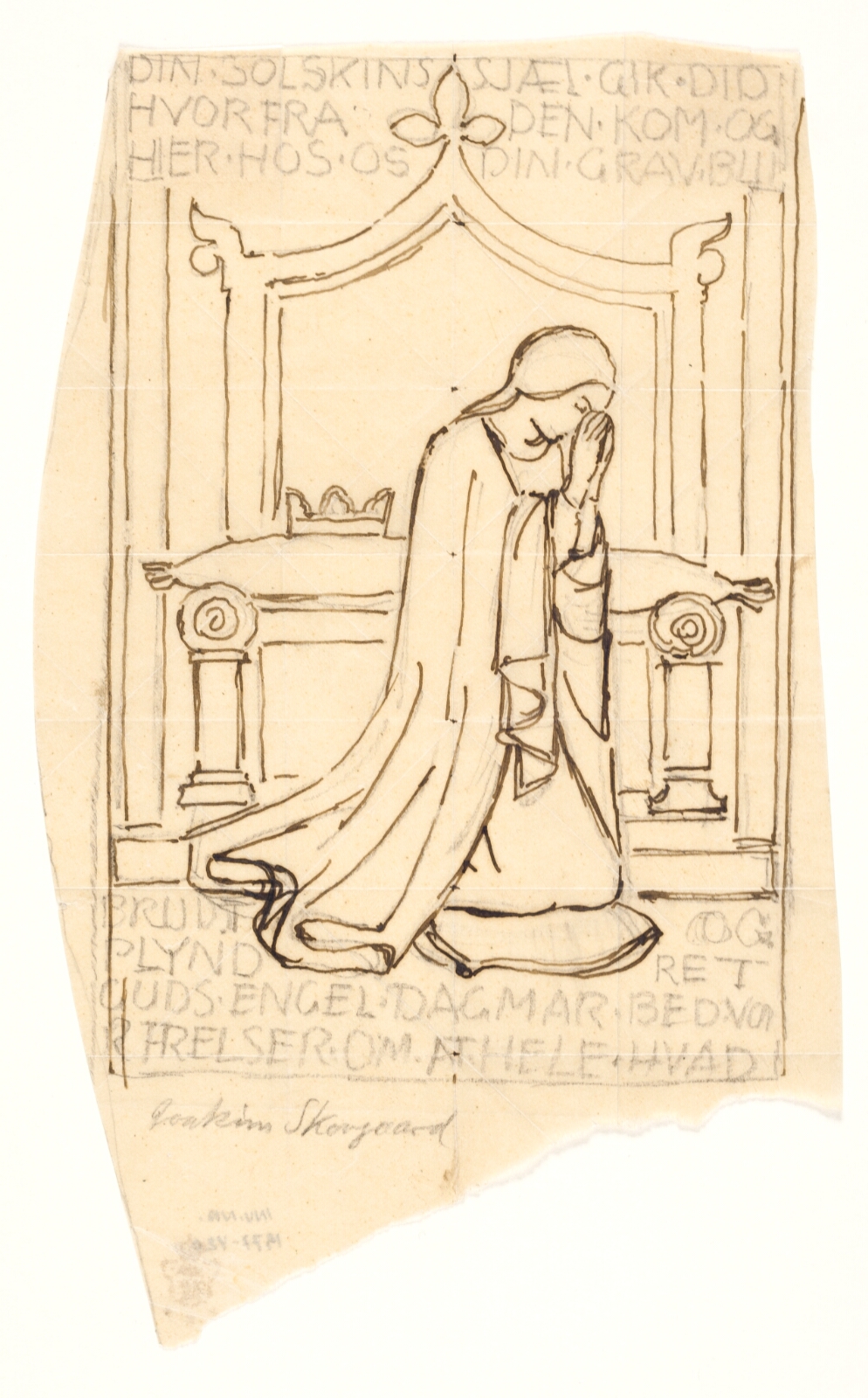 Joakim Skovgaard, Skitse til Dronning Dagmar-fresken i St. Bendts kirke i Ringsted