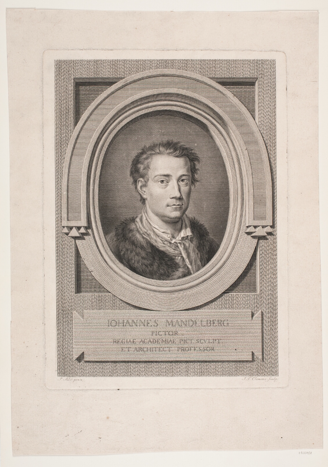 J.F. Clemens, Portræt af maleren Johan Mandelberg
