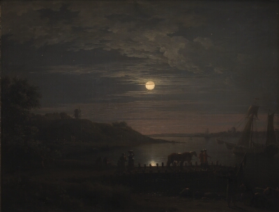 The Crossing over the Little Belt at Snoghøj. Moonrise, Juel, Jens, 1787