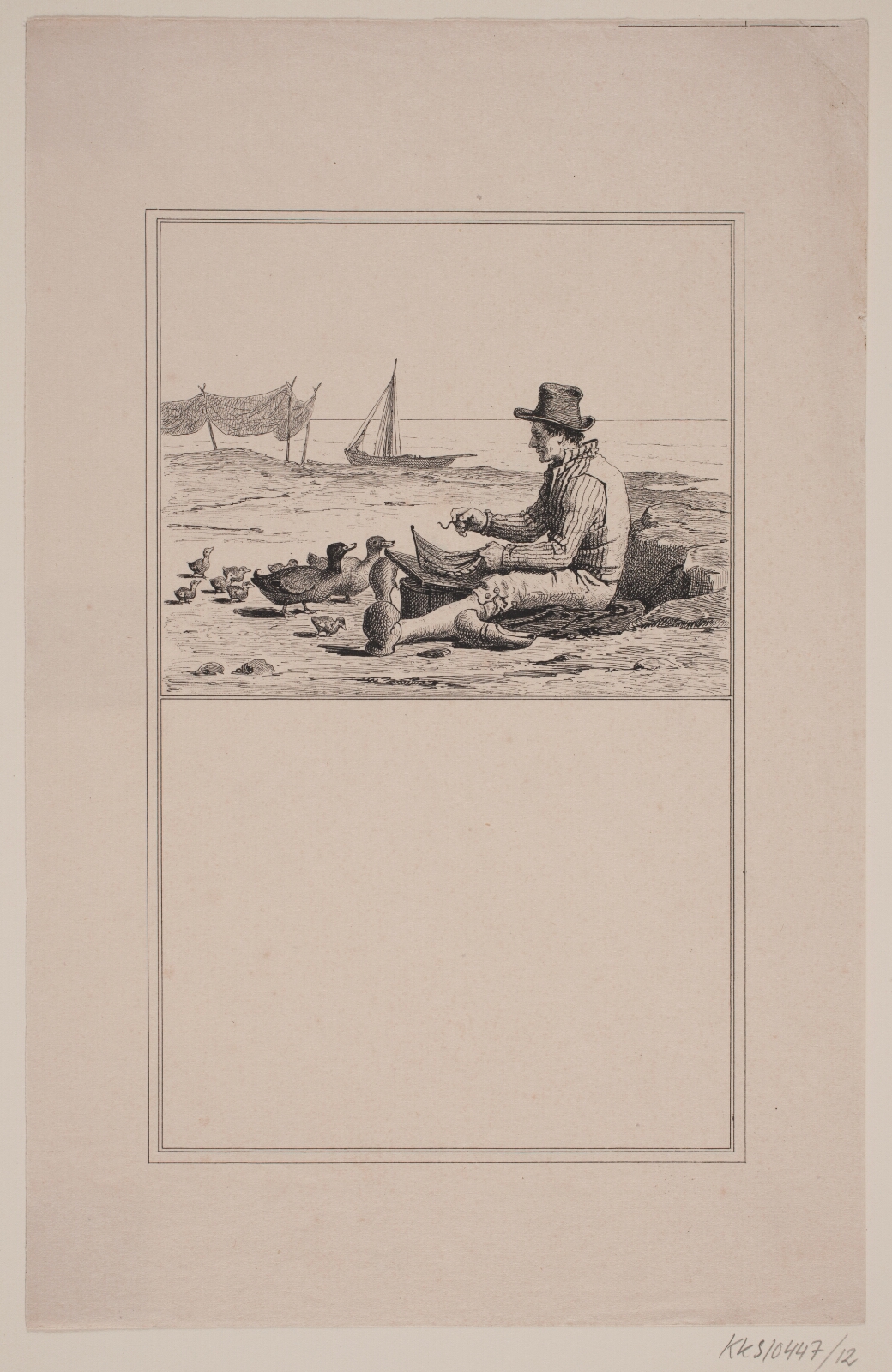 Adolph Kittendorff, Fiskeren og anden. Prøvetryk til Chr. Winther og M. Rørbye, "25 Billeder for små børn"