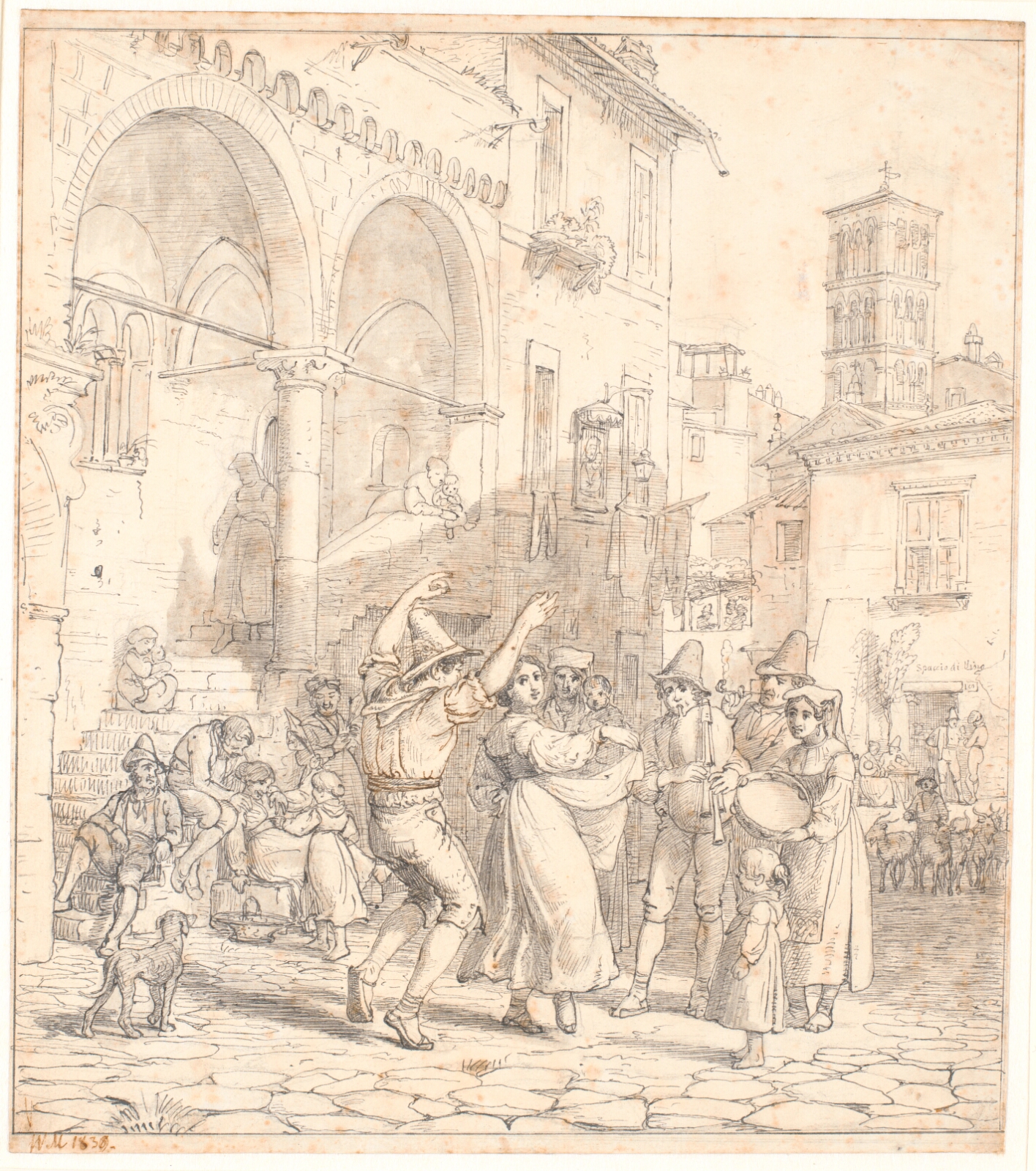 Wilhelm Marstrand, Italienske gademusikanter på et torv