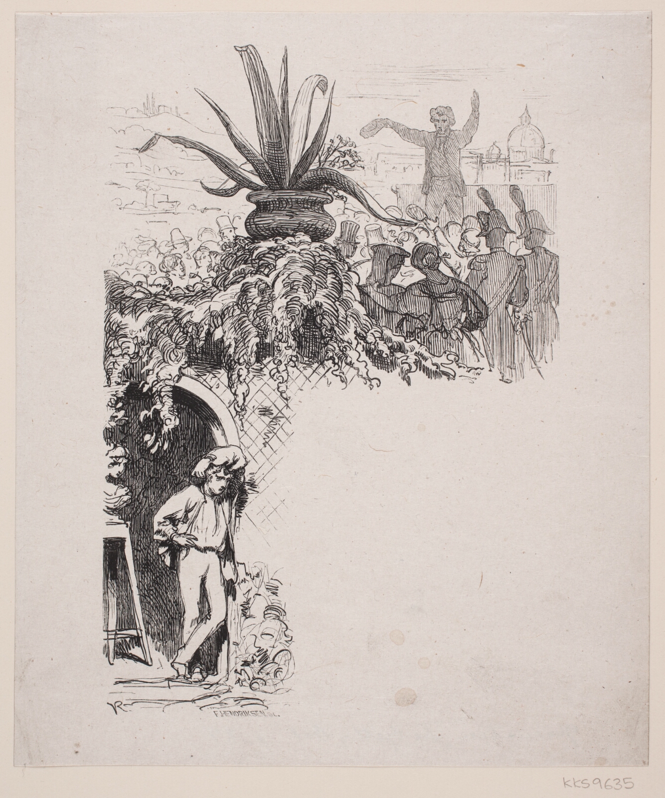 F. Hendriksen, Illustration til Jonas Lies fortælling "Antonio Banniera"