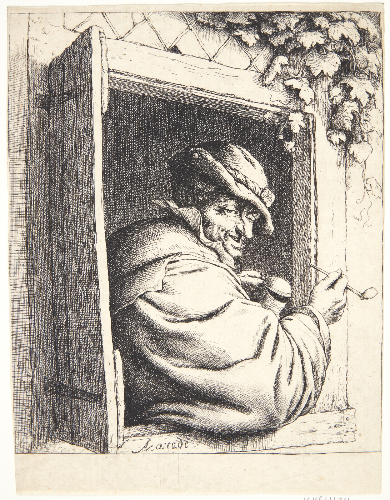 Adriaen van Ostade, Rygeren i vinduet