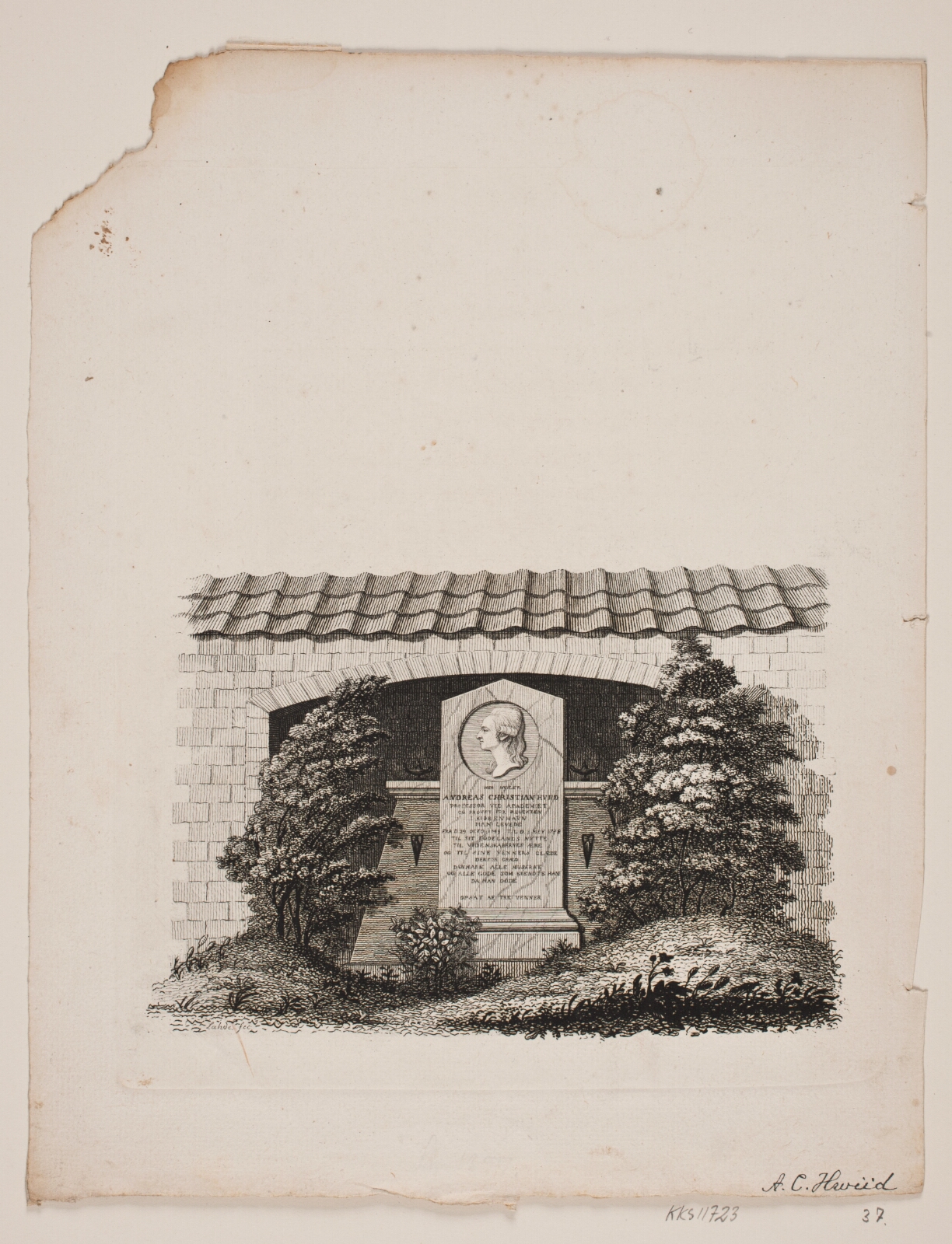 Gerhard Ludvig Lahde, Andreas Christian Hviids Gravminde