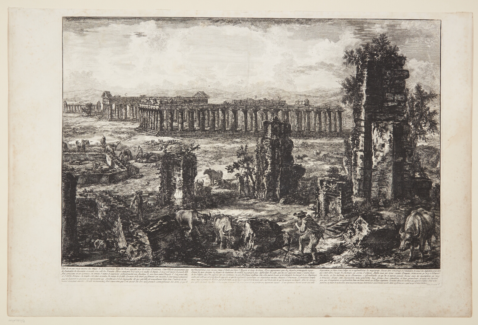 Giovanni Battista Piranesi, Ruinerne af bymuren i den antikke by Paestum [...]