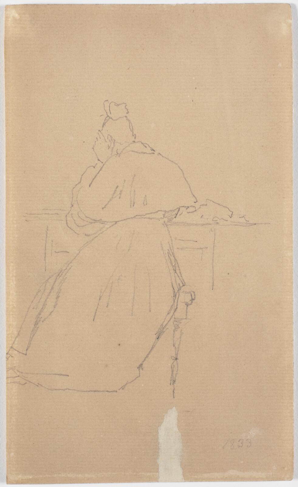 Christen Købke, Kunstnerens søster siddende ved et bord, set bagfra