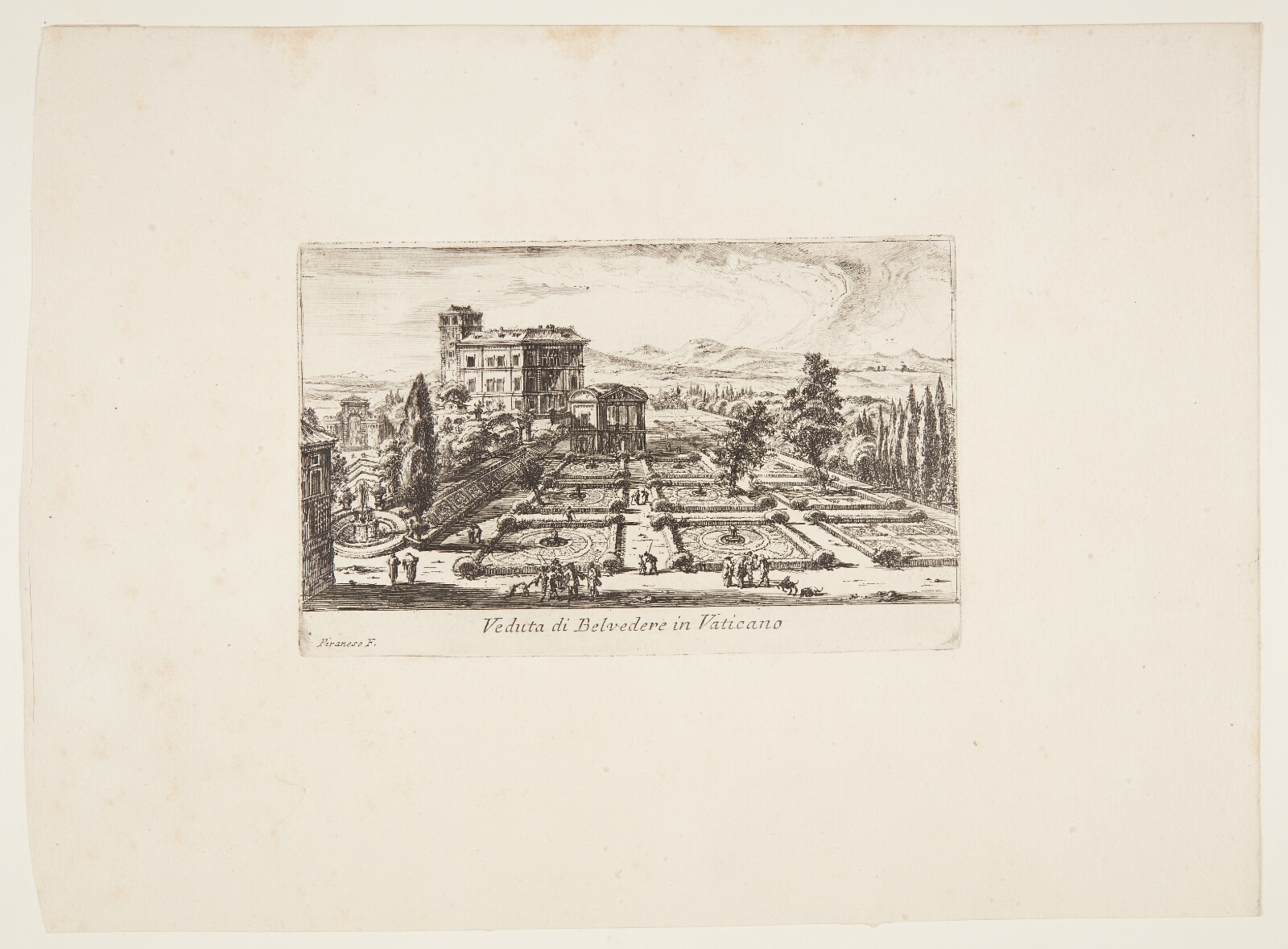 Giovanni Battista Piranesi, Udsigt over Belvedere i Vatikanet