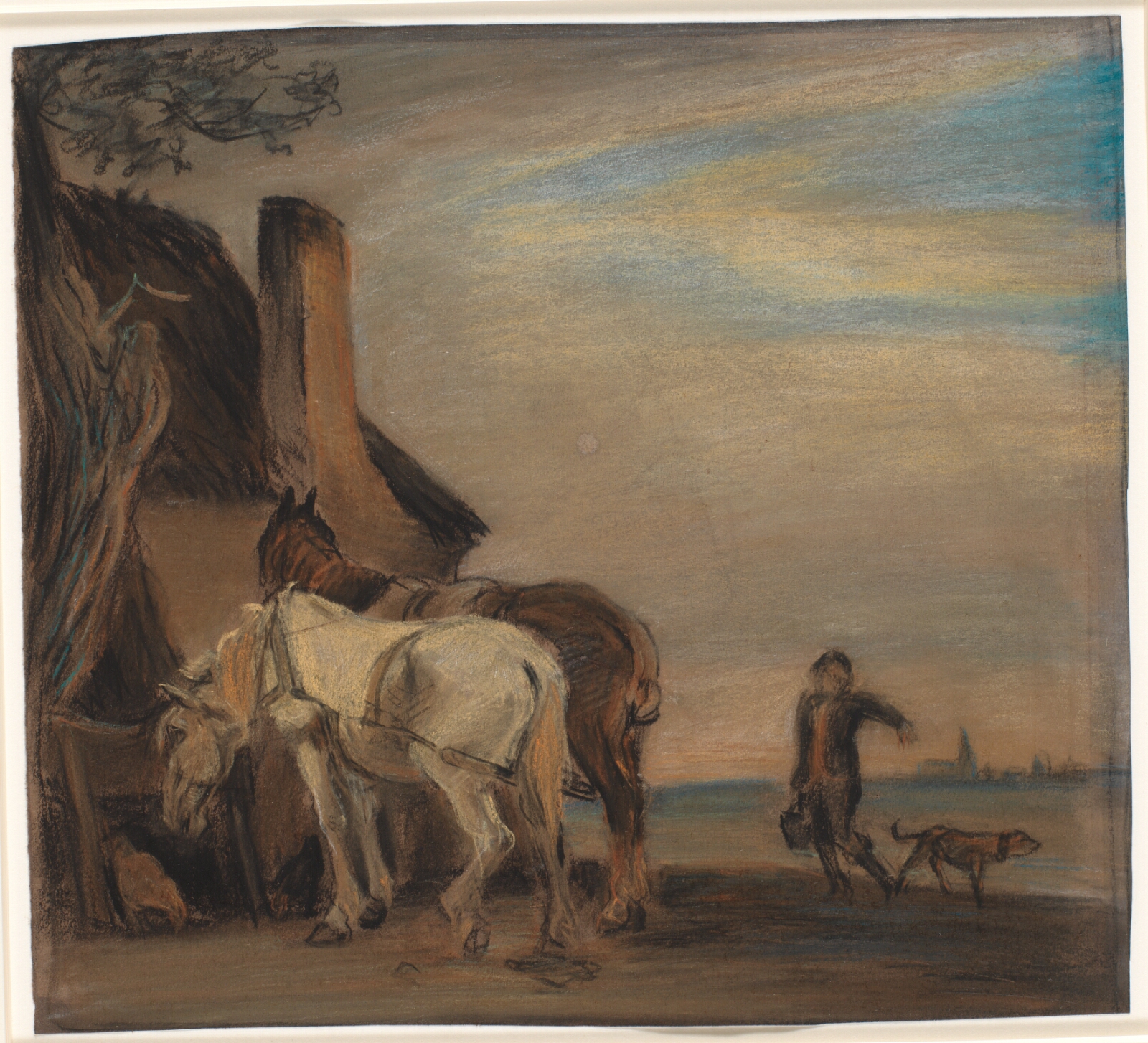 Theodor Philipsen, Karl, der bringer vand til to heste (kopi efter Paulus Potters maleri på Louvre)