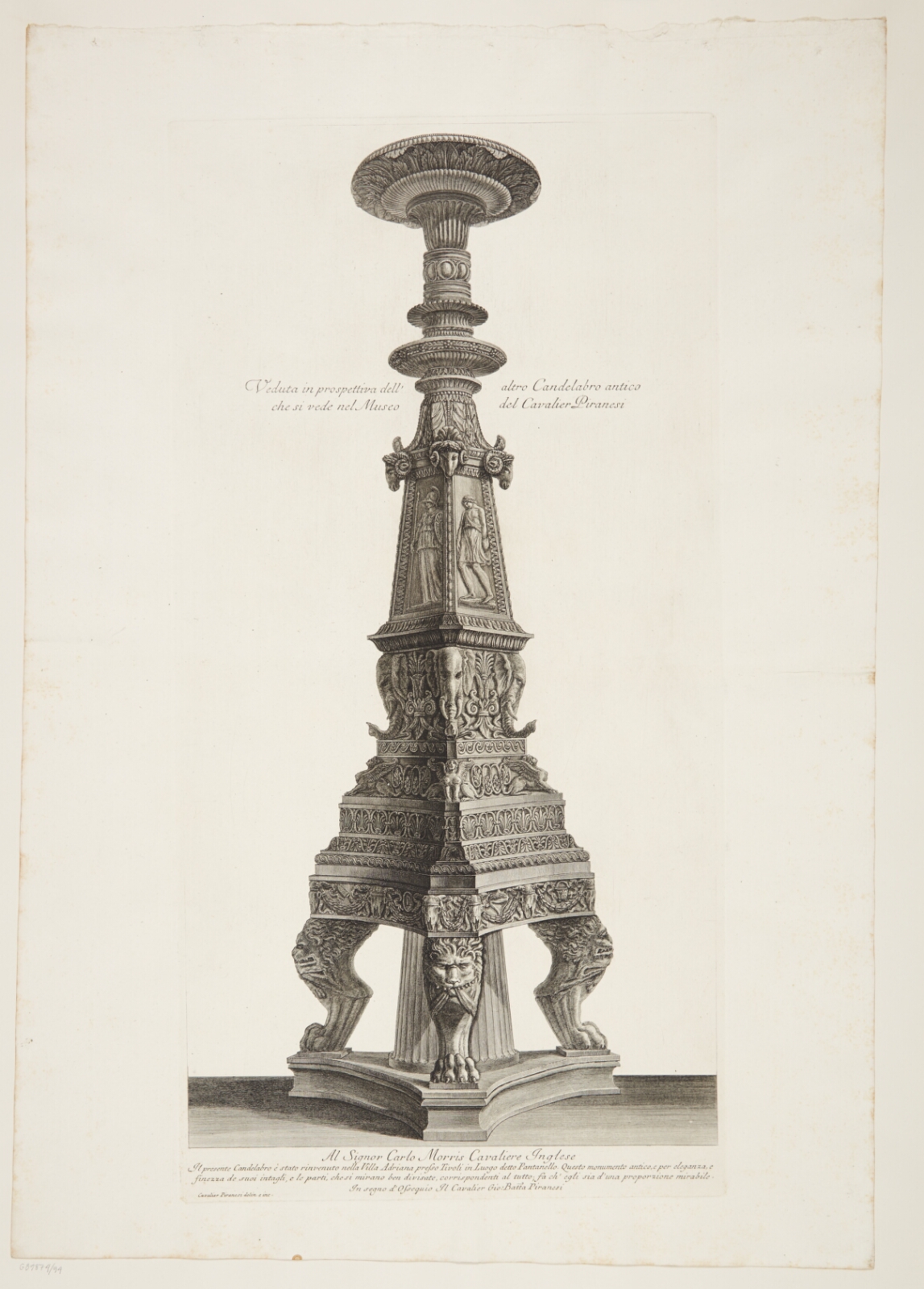 Giovanni Battista Piranesi, Samme kandelaber, den såkaldte Newdigate kandelaber, som i forrige blad, set fra en anden vinkel